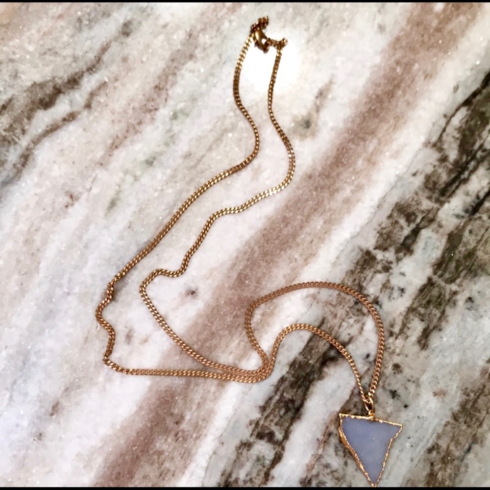 Gold Dipped Druzy Genuine Geode Necklace In Periw… - image 6